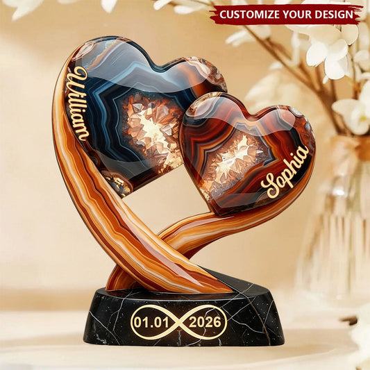 SAURON Together Forever - Personalized Two Heart Couple Plaque