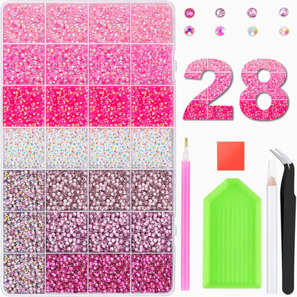 42000Pcs Jelly Rhinestones 42 Colors, Multi-Size Flat Gems for Nails, Tumbler & DIY Craft Decor