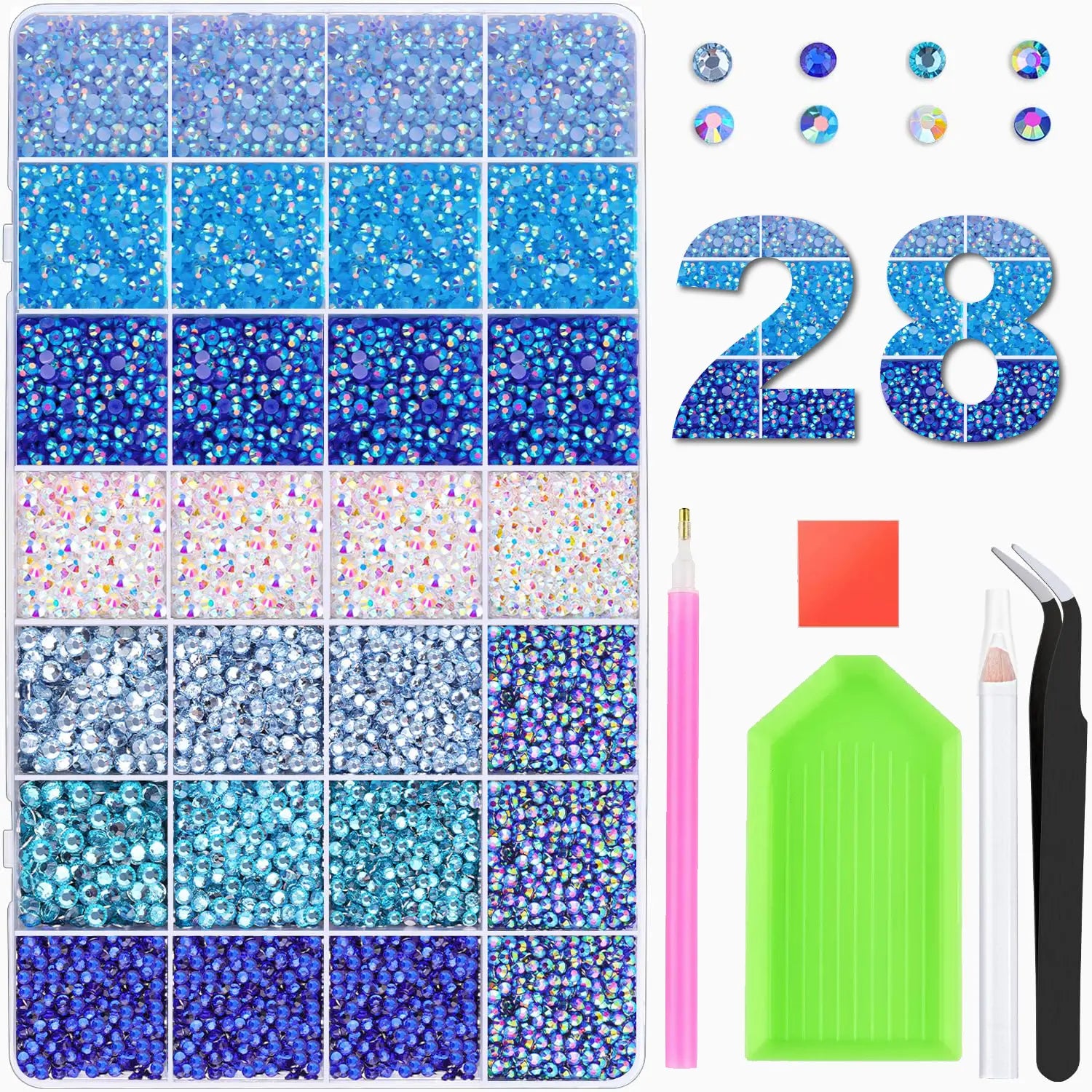 42000Pcs Jelly Rhinestones 42 Colors, Multi-Size Flat Gems for Nails, Tumbler & DIY Craft Decor