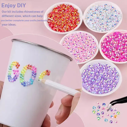 42000Pcs Jelly Rhinestones 42 Colors, Multi-Size Flat Gems for Nails, Tumbler & DIY Craft Decor
