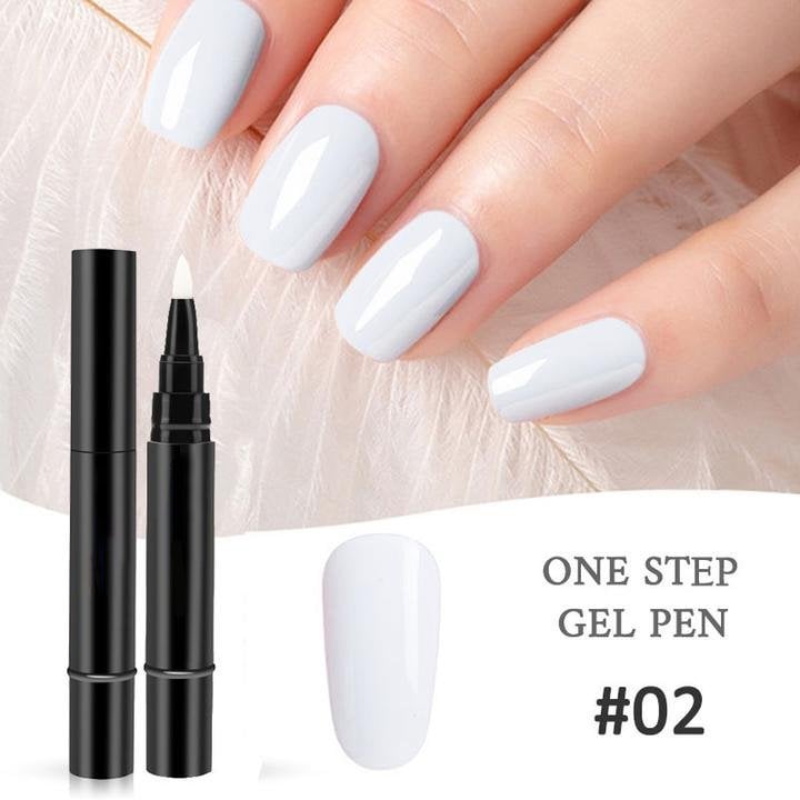 One Step Gel Nail Pen | 3-in-1 No Topcoat UV Nail Polish | Long-Lasting DIY Manicure Pen with Precision Tip🎨