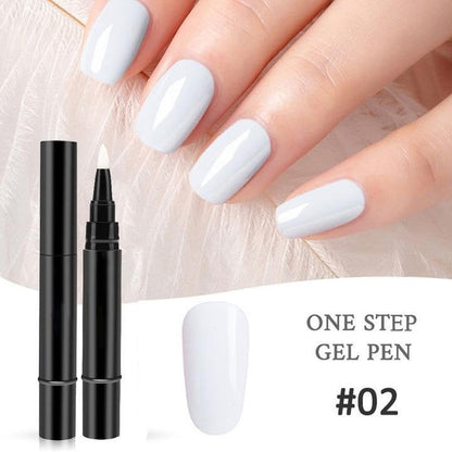 One Step Gel Nail Pen | 3-in-1 No Topcoat UV Nail Polish | Long-Lasting DIY Manicure Pen with Precision Tip🎨