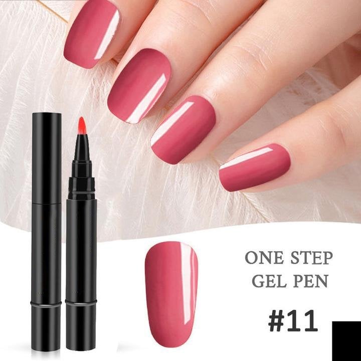 One Step Gel Nail Pen | 3-in-1 No Topcoat UV Nail Polish | Long-Lasting DIY Manicure Pen with Precision Tip🎨
