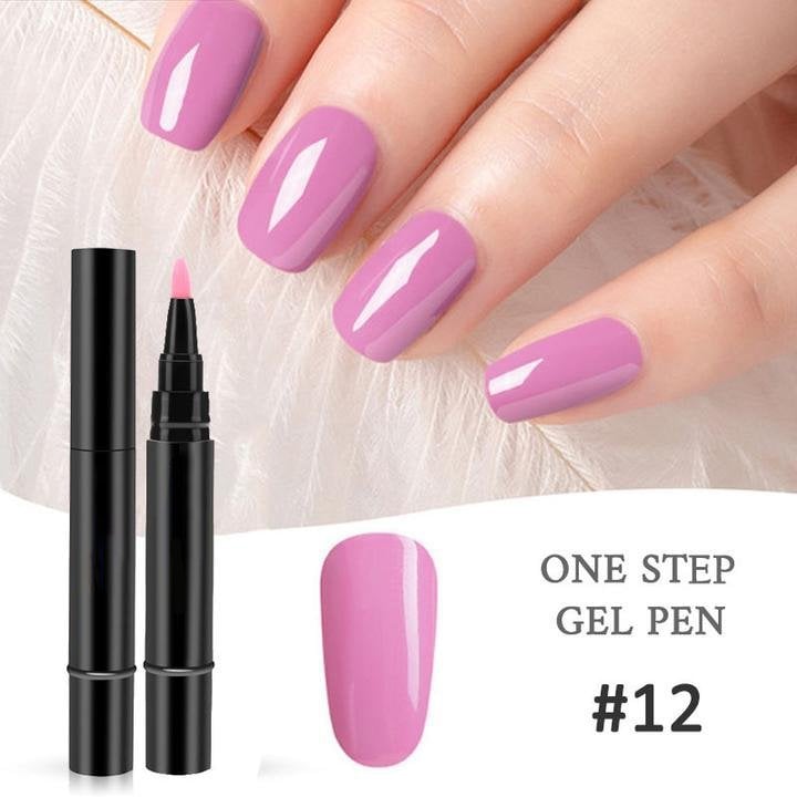 One Step Gel Nail Pen | 3-in-1 No Topcoat UV Nail Polish | Long-Lasting DIY Manicure Pen with Precision Tip🎨