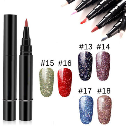 One Step Gel Nail Pen | 3-in-1 No Topcoat UV Nail Polish | Long-Lasting DIY Manicure Pen with Precision Tip🎨