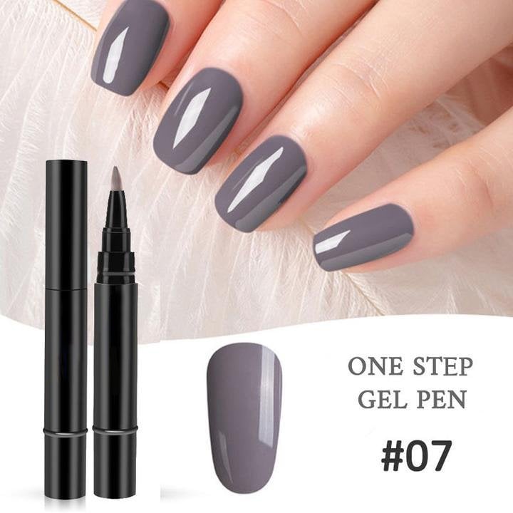 One Step Gel Nail Pen | 3-in-1 No Topcoat UV Nail Polish | Long-Lasting DIY Manicure Pen with Precision Tip🎨