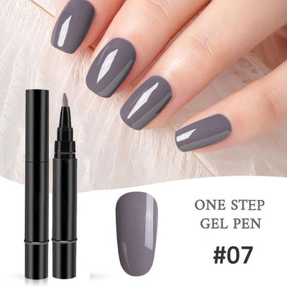 One Step Gel Nail Pen | 3-in-1 No Topcoat UV Nail Polish | Long-Lasting DIY Manicure Pen with Precision Tip🎨