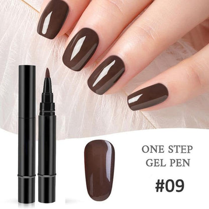 One Step Gel Nail Pen | 3-in-1 No Topcoat UV Nail Polish | Long-Lasting DIY Manicure Pen with Precision Tip🎨