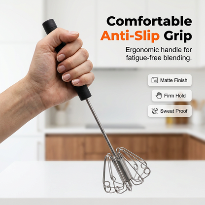 🔥Stainless Steel Semi-Automatic Hand Egg Beater