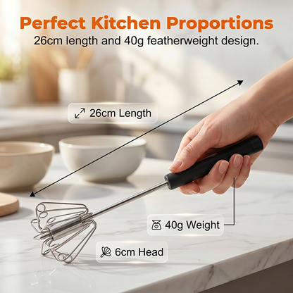 🔥Stainless Steel Semi-Automatic Hand Egg Beater